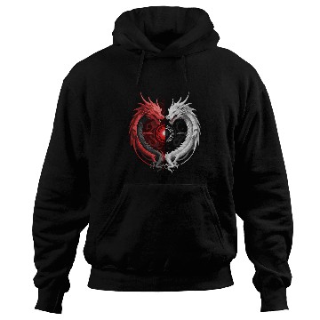 Discover Dragon Pet two dragons facing off dragon yingyang 1 Hoodies