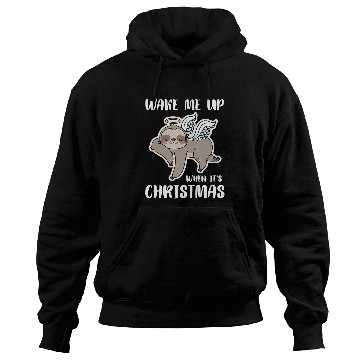 Discover Sloth Pet Wake Me Up Christmas Sloth Christmas Angel Hoodies