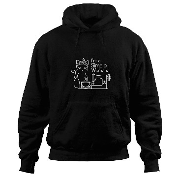 Discover Coffee Fun I m a simple woman cat coffee sewing Hoodies