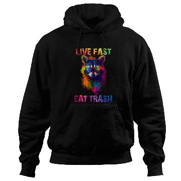 Discover Raccoon Pet Live Fast Eat Trash Panda Colorful Hoodies