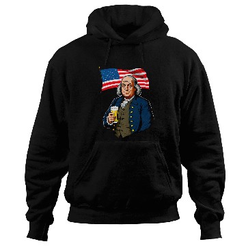 Discover Beer Fun Benjamin Franklin With Beer Mug American Flag 8 Hoodies