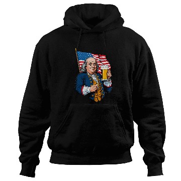 Discover Beer Fun Benjamin Franklin With Beer Mug Design Hoodies