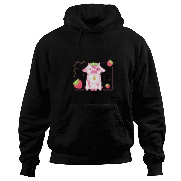 Discover Cow Lover Cute Pink Strawberry Milk Cow Kawaii Aesthetic Design Hoodies
