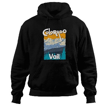 Discover Skiing Ski Vail Colorado Mountain State Rocky Mountains Tee Skiing Hoodies