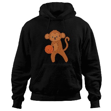 Discover Cute Monkey Playing Basketball Ape Ball Sports Hoodies