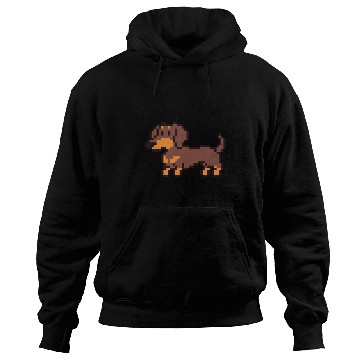 Discover Dachshund 8 Bit Pixel Art Chocolate Hoodies
