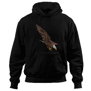 Discover Realistic Bald Eagle Hunting Down For Lovers Birds Watching Hoodies