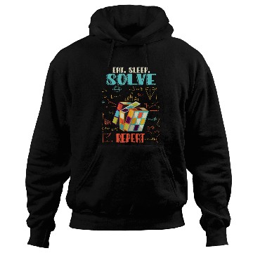Discover Eat Sleep Solve Repeat Math Speed Cubing Genie Cube 214 Hoodies