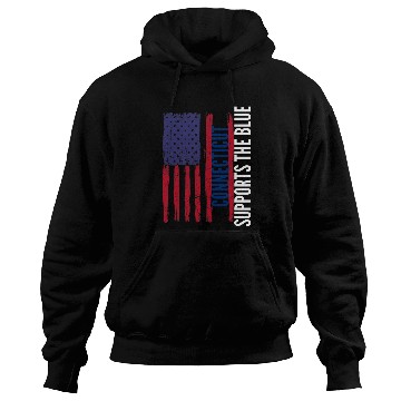 Discover Connecticut Backs the Blue American Flag Police Support Hoodies