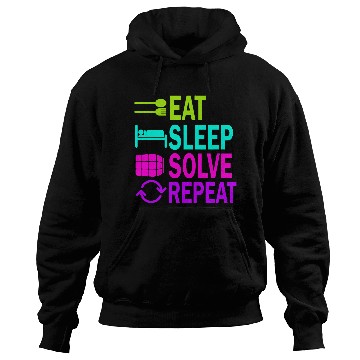 Discover Eat Sleep Solve Repeat Math Speed Cubing Genie Cube 213 Hoodies