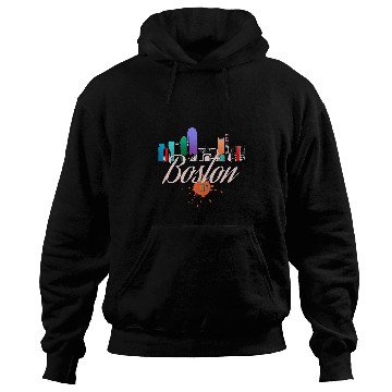 Discover Boston Skyline Colorful Art Hoodies