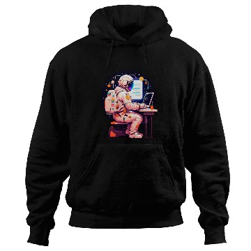 Discover Astronaut Explorer Galaxy Coding Laptop Space Hoodies