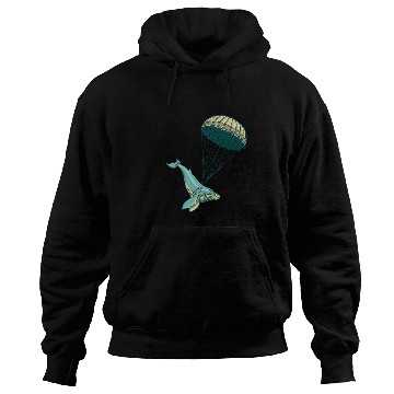 Discover Blue Whale Parachute Illustration Hoodies