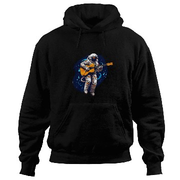 Discover Astronaut Floating In Space Playing An Acoustic Guitar 2 Hoodies