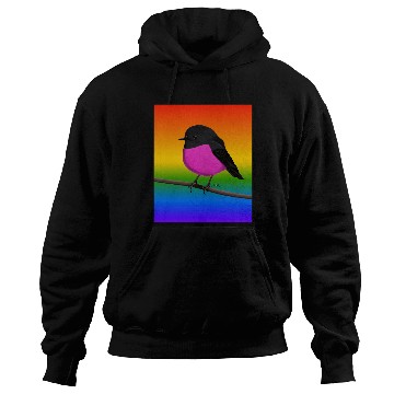 Discover Rose Robin Rainbow Bird Birdlover Birdwatcher Diversity Hoodies