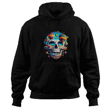 Discover Soaring Spirit Skull Balloon Flight Joy Balloon Albuquerque Hoodies