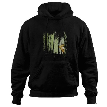 Discover Funny Cute Cartoon Bear Hiding In Twilight Forest Outdoor Hoodies
