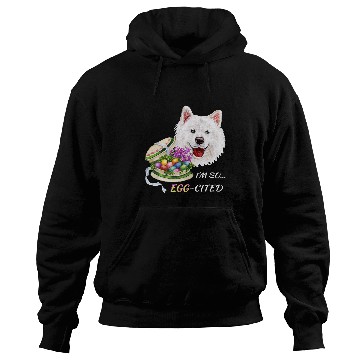 Discover Dog Samoyed Funny Samoyed Dog Easter Design Colorful Eggs Happy Spring Hoodies