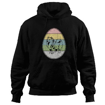 Discover Happy Easter Egg American Eskimo Dog Graphic Cool Easter Day Hoodies