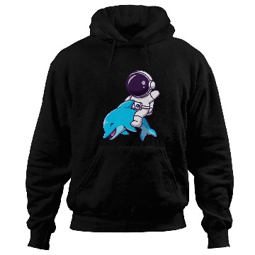Discover Funny Astronaut on Dolphin in Space Cool Dolphin Astronaut Hoodies