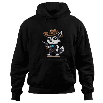 Discover Husky Wild West Funny Dog Cowboy Hoodies