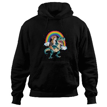 Discover Dinosaur T Rexs Rainbow Cloud Sparkles Beagle Hoodies