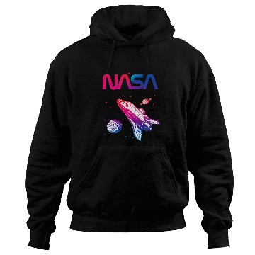 Discover Lacrosse Gift NASA Space Shuttle Saturn Planet Worm Logo Hoodies