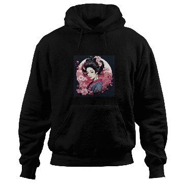 Discover Elegant Geishas Journey Japan Vector Hoodies