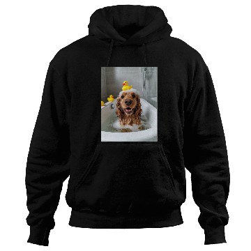 Discover Cocker Spaniel Dog Chilling in the Bath Tub Hoodies
