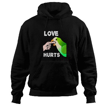 Discover Love Hurts Quaker Parrot Monk Parakeet Biting Finger Hoodies