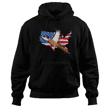 Discover Pheasant Hunter American Flag Graphic Bird Hunting Vintage Hoodies