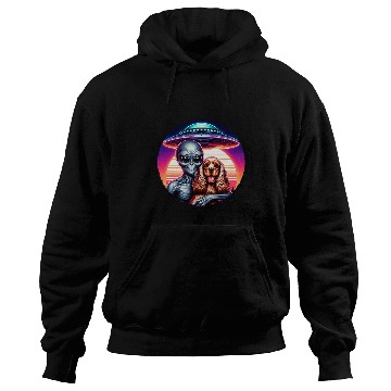 Discover Cute Alien Cocker Spaniel Friendship Funny vintages UFO Hoodies