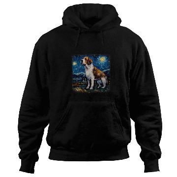 Discover Dog in starry night van gogh Saint Bernard 2 Hoodies