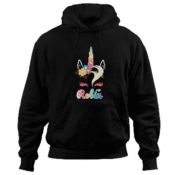 Discover Rainbow Unicorns Robin apparel Custom Name Gift for girls Hoodies