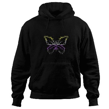 Discover Nonbinary Butterfly Barbwire Nonbinary Flag Nonbinary Pride Hoodies