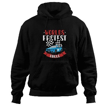 Discover Worlds Fastest Uncle Race Car Checkered Flag 3 Hoodies