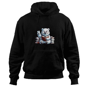 Discover Peace Hand Polar Bear Librarian Book Lover Reader Reading Hoodies