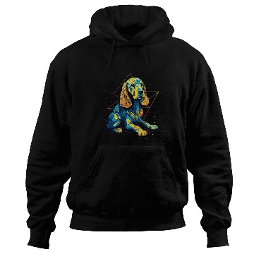 Discover Geometric Cocker Spaniel Dog Abstract Animal Arts Pattern 1 Hoodies