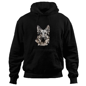 Discover German Shepherd Artistic Geometric Dog Face Hoodies