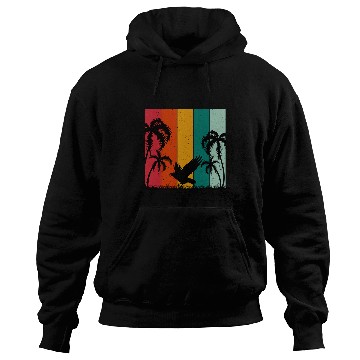 Discover Retro Summer Themed Design Raven Lover Summer Vacation Hoodies