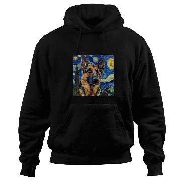 Discover German Shepherd Dog Van Gogh Style Starry Night Hoodies