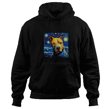 Discover Pitbull Starry Night For Dog Mom Dog Dad Hoodies