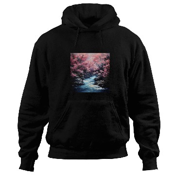 Discover Nihons Stream Ballet Sakuras Elegance in Motion Hoodies