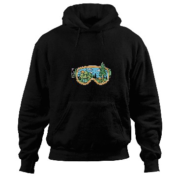 Discover Ski Goggles Pop Art Mountain Adventure Hoodies