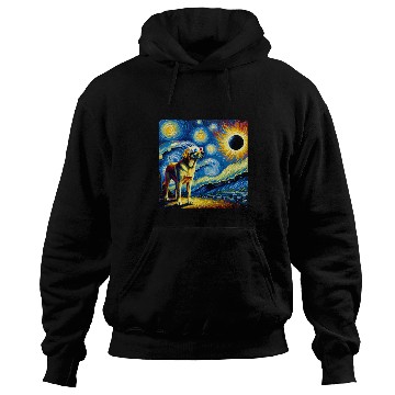 Discover Labrador Retriever Solar Eclipse 2024 Van Gogh Starry Night Hoodies