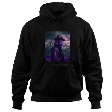 Discover Purple Violet Plague Doctor Standing On Mountain Cool Art Hoodies