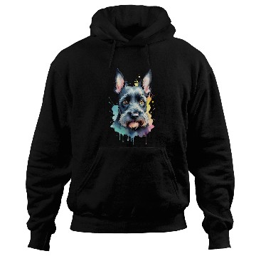 Discover Schnauzer Portrait Dynamic Splash Unleash Joy Hoodies