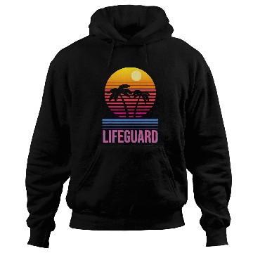 Discover Lifeguard Retro Palm Tree Swimming Beach Summer Hoodies