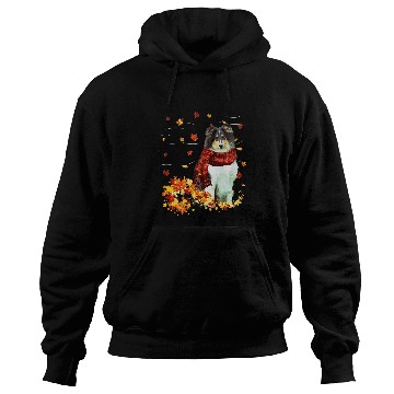 Discover Rough Collie Fall Scarf Dogs Autumn Leaves Hoodies