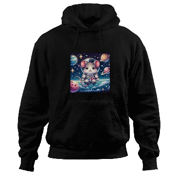 Discover Kawaii Mouse in Space Cute Astronaut Mouse Hoodies